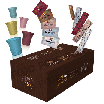 Kit Accessori Lollo Caffè (100pz / 150pz) | bicchierini, palettine e zucchero