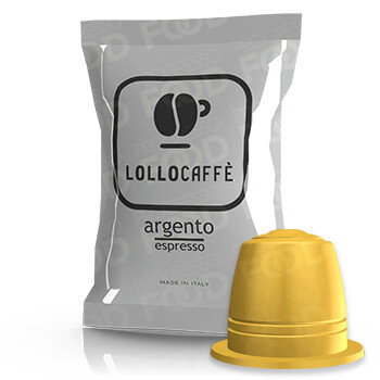 100 Capsule Lollo Caffè Argento Espresso Compatibili Nespresso